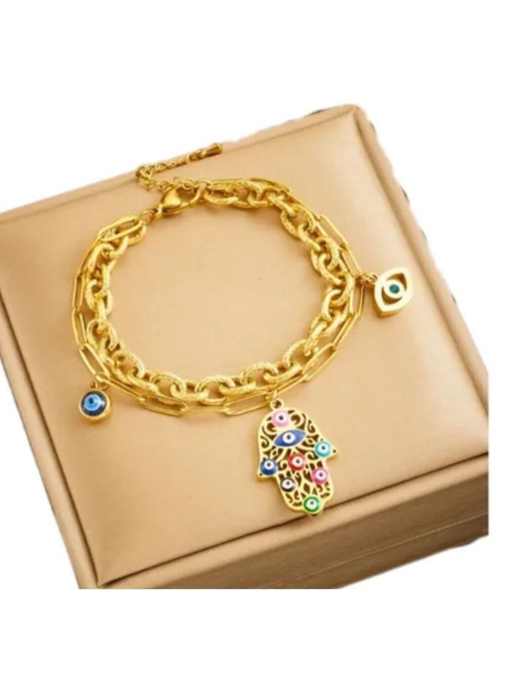 Gold Evil Eye Bracelet Q490